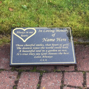 A4 Memorial Plaque with Heart Design